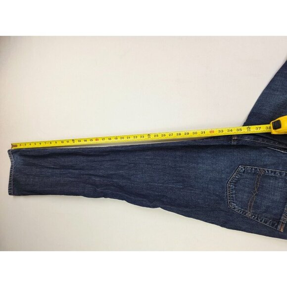 Lucky Brand Size 34x34 Mens 221 Original Straight Cotton Logo Blue Denim Jeans - Picture 5 of 13